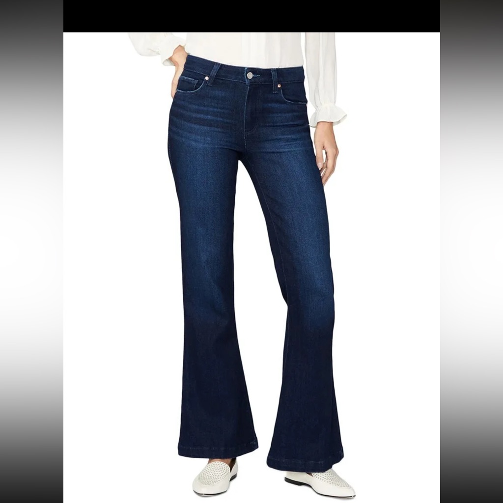 Paige Jeans Women 31 Blue Genevieve Modern High Rise Flare Designer Nwt $239